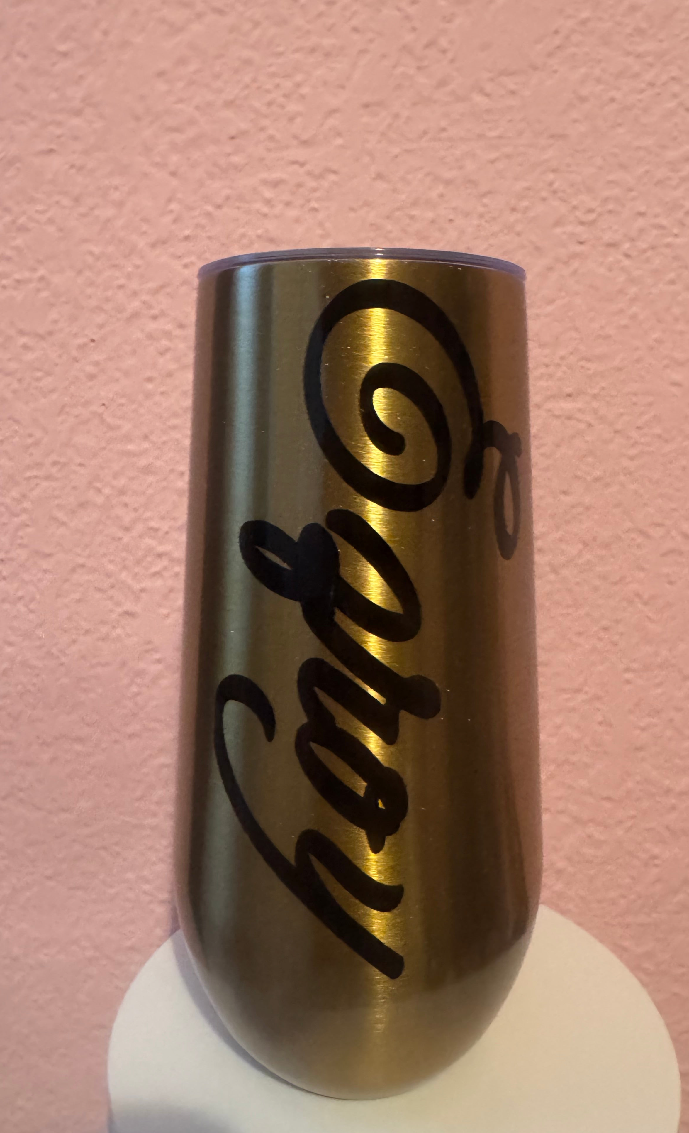 Double Wall Steel Stemless Stainless Champagne Flutes 10oz
